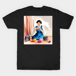 Woman Knitting T-Shirt